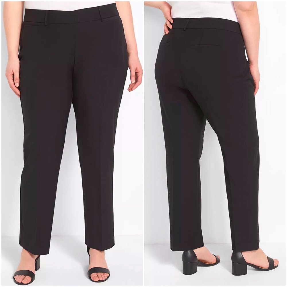 Lane Bryant Black Modernist Collection Sophie Straight Fit Ankle Pants Sz 28 NWT